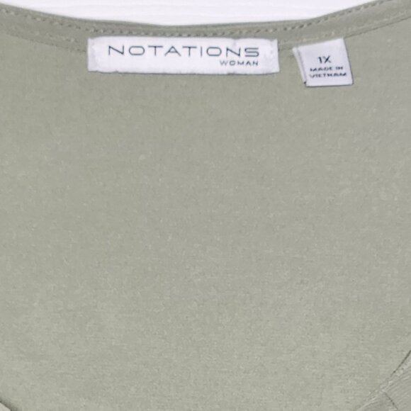 Notations Blouse with Siver Tone Neckline Accent - Size 1X - Picture 3 of 4